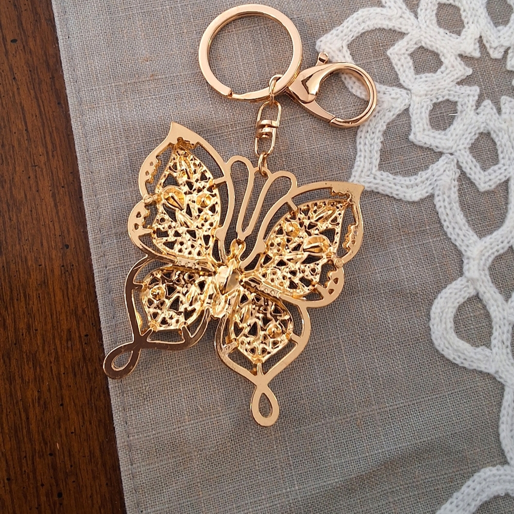 💥SALE💥NEW #2 Butterfly Rhinestone Multi-Color Keychain - Picture 3 of 4